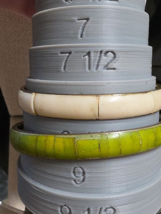 Jewelry - Cream and Dyed Green Inlaid Bone & Brass Bangle Set